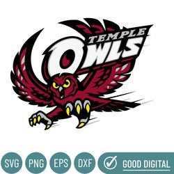 Temple Owls Svg, Football Team Svg, Basketball, Collage, Game Day, Football, Instant Download