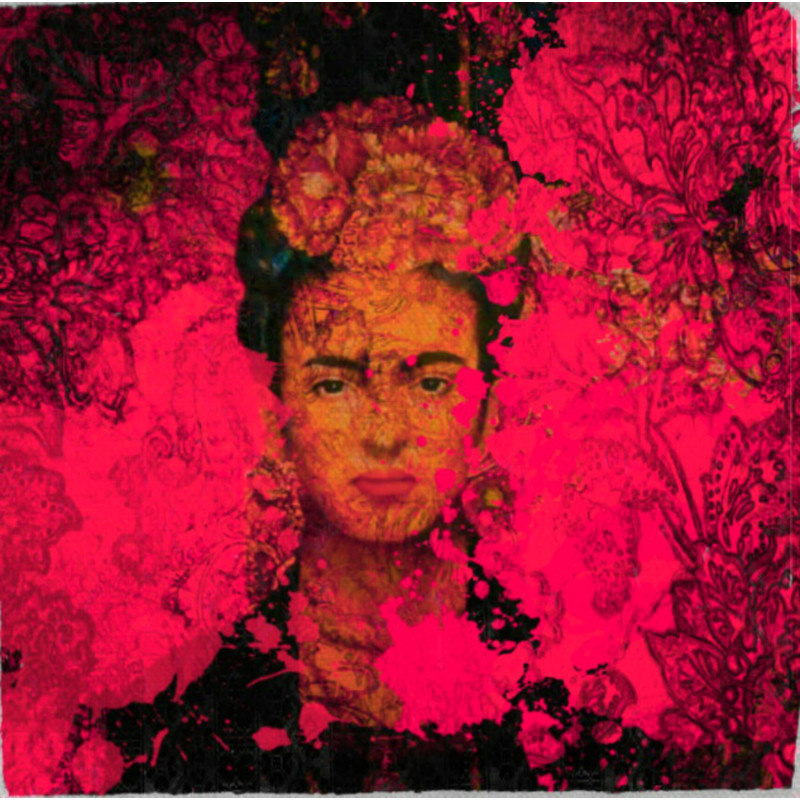 Hommage Frida PinkRose up to 150 x 150 cm FloraAvantgardeFridaDecorativeModernArtXXL Acrylic GlassXXL PrintsComtemporary ArtPop Art.jpg