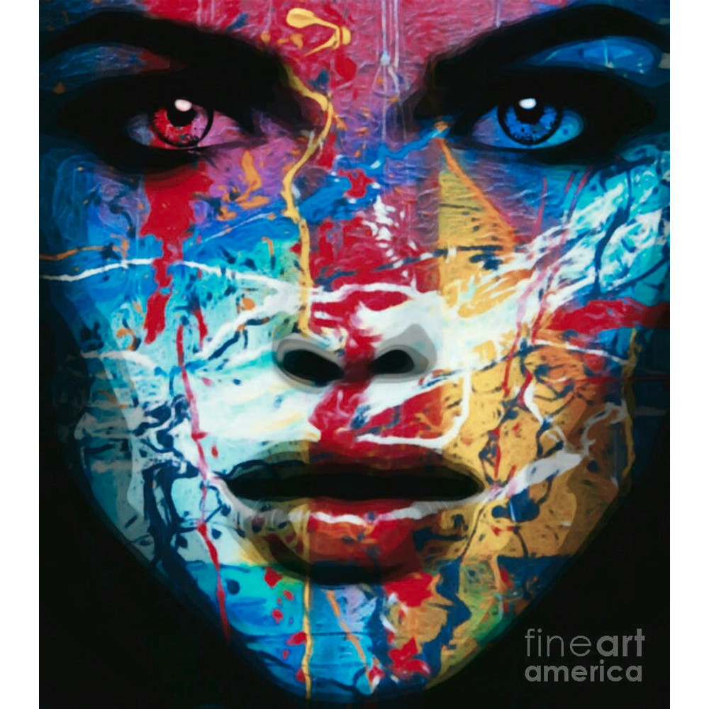 Just Face Abstract Splash Art Expressive Female Gallery Print Acrylic Glass Pop Art up to 135 x 150 cm Canvas PrintModern ArtFemaleWomanPractice.jpg
