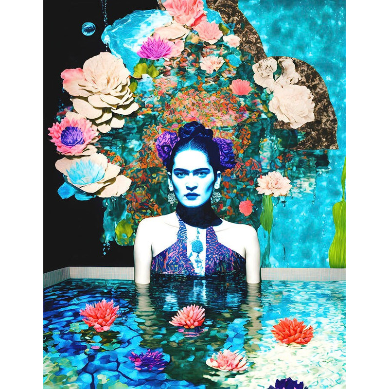 Motif Homage Frida Kahlo Paradise 01 Flora 150 x 150 cm Gallery PrintCanvas PrintXXL PrintXXL FormatsAlu DibondPop ArtContemporary Art.jpg