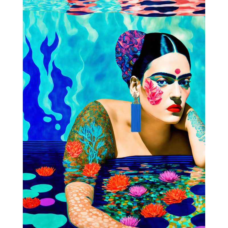 Motif Hommage Frida Kahlo Paradise 02 Avantgarde 150 x 150 cm gallery printcanvas printXXL printXXL formatsaluminiumpop arttatoosflorawater.jpg