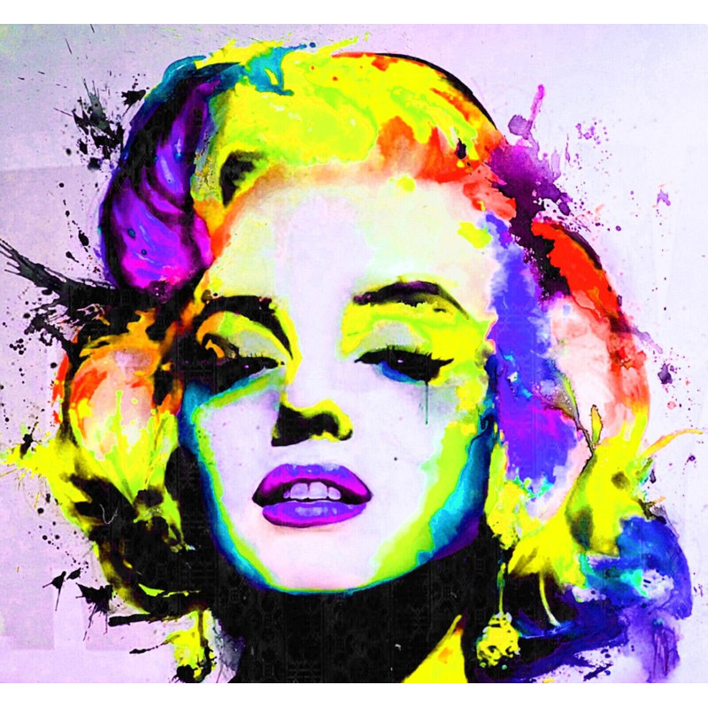 Motif Marilyn Monroe colorful neon yellow up to 150 x 150 cm colourfulfilmfashionportraitcanvas printXXL printAlu DibondSilverAluPop Art.jpg