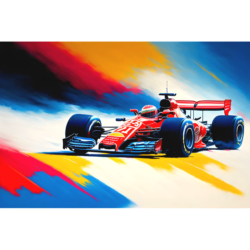 Motorsport print, car, racing car art print, racing car picture, colorful, motif Formula 1 track, canvas, car wall decor, XXL print, pop art.jpg