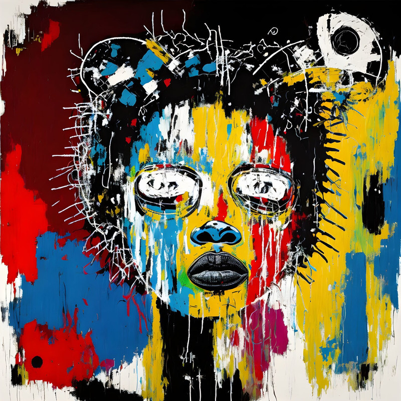 Neon Expressionism No11 Pop Art Portrait up to 150 x 150 cm Canvas PrintPoster PaperAbstractModern ArtAlu DibondSilverAluStreet Art.jpg