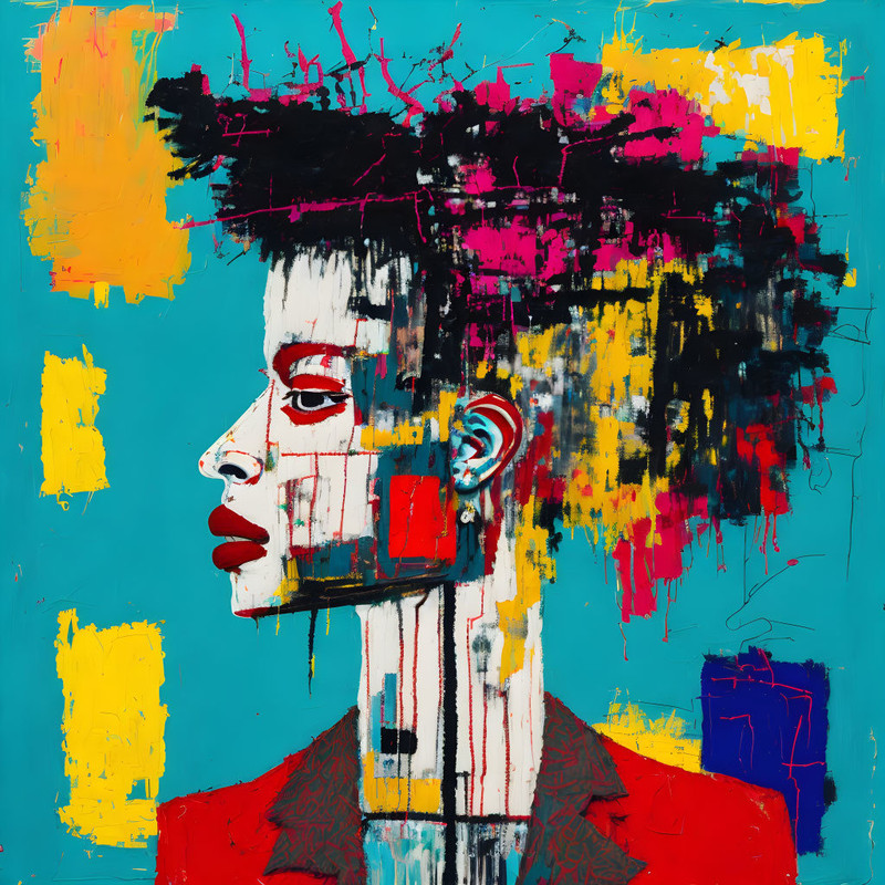 Neon Expressionism No52 Pop Art Portrait up to 100 x 100 cm Canvas PrintPoster PaperAbstractModern ArtAlu DibondSilverAluStreet Art.jpg