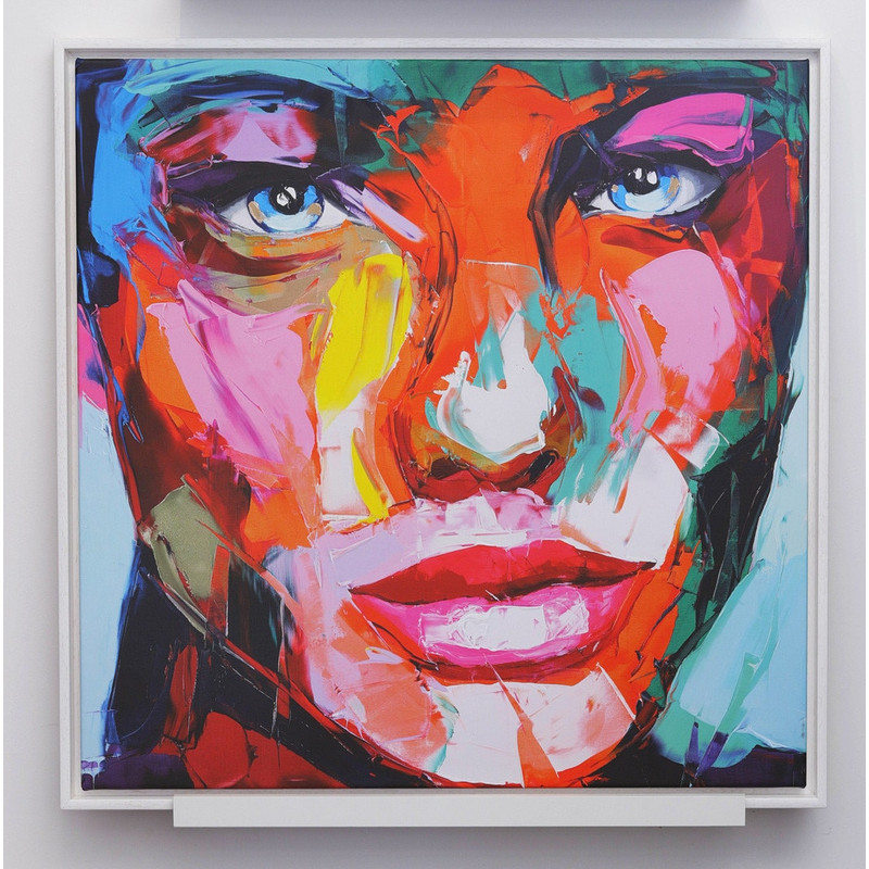 Original Limited Edition NIELLY, FRANCOISE (1960)'untitled'Offset print on canvas,2020PortraitColorfulLithographyModern ArtExpressive.jpg
