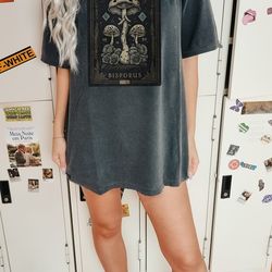 mushroom forest vintage tarot card cottagecore tshirt tree nature mystical shirt botanical goblincore top trendy fashi
