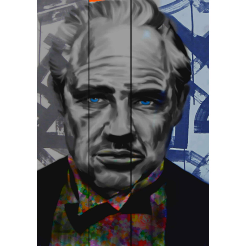 Homage Marlon Brando Street Art 40 x 60 cm Gallery PrintAcrylic GlassIncl Aluminum back frameStreet ArtPop ArtFilmCinemaAllstarsGod Father.jpg