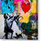 Homage motif Banksy Girl Homage Trouble with Balloon Special feature canvas with 5 cm thick stretcher frameColorsModern ArtPop ArtPrint.jpg