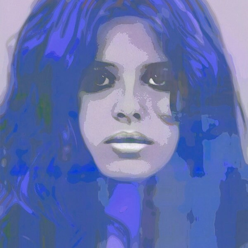 Homage Uschi Obermaier Blue Commune 1st Century German Print Gallery Print Acrylic Glass Pop Art up to 150x150 Canvas PrintStreet Art.jpg