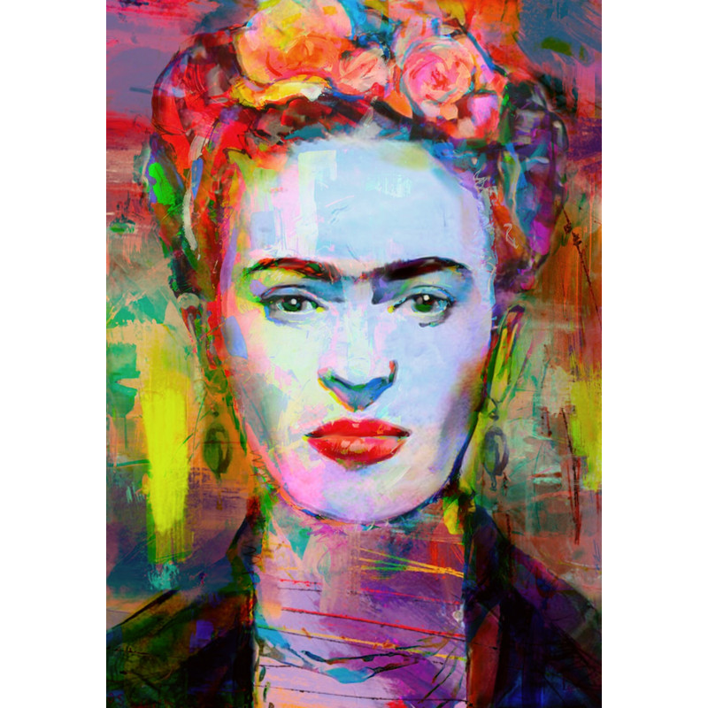 Hommage Frida Colors summer colorful up to 75x100 canvas printposter paperMexicomodern artXXL printsfigurativeportraitpop art.jpg