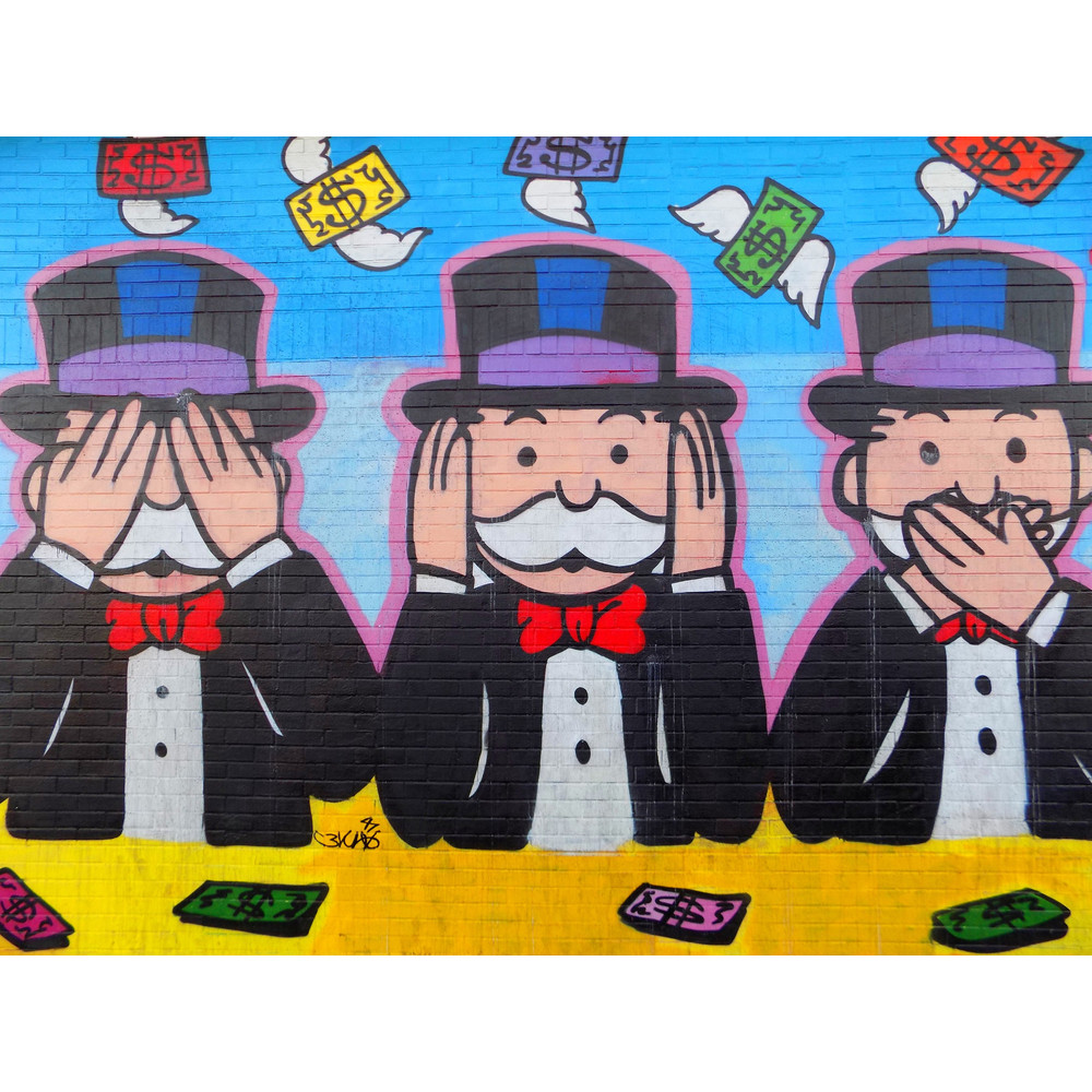 Hommage Monopoly Street Art Photography by Jo to 75x100 Canvas PrintPoster PaperGraffitiModernXXL PrintsComicPortraitPopArtArt.jpg