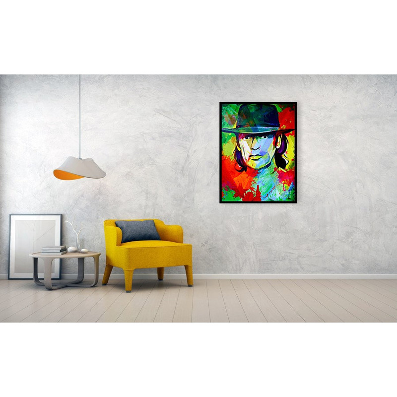 Hommage Udo Lindenberg the cool sock framed black 3 D floater frame print 75 x 100 cm aluminum dibondclear lacquer refinedpop artmusic.jpg