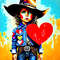 Little Cowboy Girl with Heart Banksy Homage 40 x 60 cm Gallery PrintAcrylic GlassIncl Aluminum Back FrameStreet ArtPop ArtWesternVintageLove.jpg