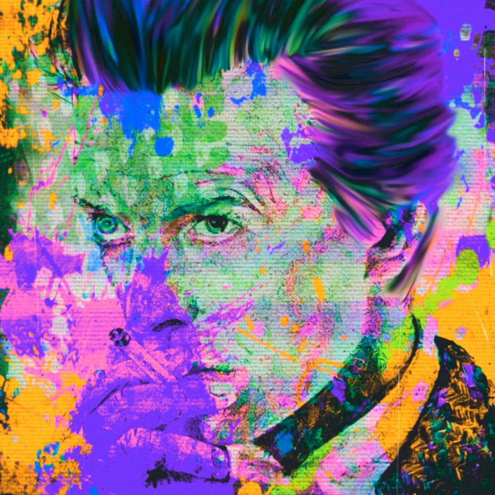 Motif David Bowie Summer Splash 02 Yellow Pop Art up to 100 x 100 cm Canvas PrintPoster PaperMusicModern ArtAlu DibondSilverAluStreet Art.jpg