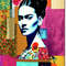 Motif Frida Kahlo Flora Collage Print Gallery Print Acrylic Glass Pop Art up to 150 x 150 cm Canvas PrintAbstractModern ArtArt Frame Black.jpg