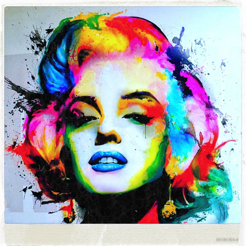 Motif Marilyn Monroe Colorful Film Cut up to 150 x 150 cm ColorfulFilmFashionPortraitCanvas PrintXXL PrintAlu DibondSilverAluPop Art.jpg