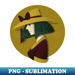 lady wearing yellow hat - sublimation-ready png file - transform your sublimation creations