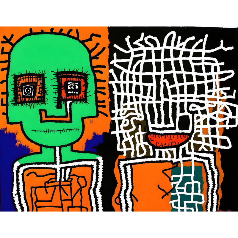 Neon Expressionism No 46 Pop Art Portrait up to 200 x 140 cm Canvas PrintPoster PaperAbstractModern ArtAlu DibondSilverAluStreet Art.jpg