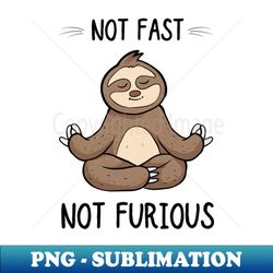 not fast not furious tshirt funny shirt sloth yoga shirt - instant png sublimation download - unleash your creativity
