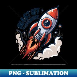 Zeichentrick-Rakete - Abenteuerstart - Stylish Sublimation Digital Download - Bold & Eye-catching
