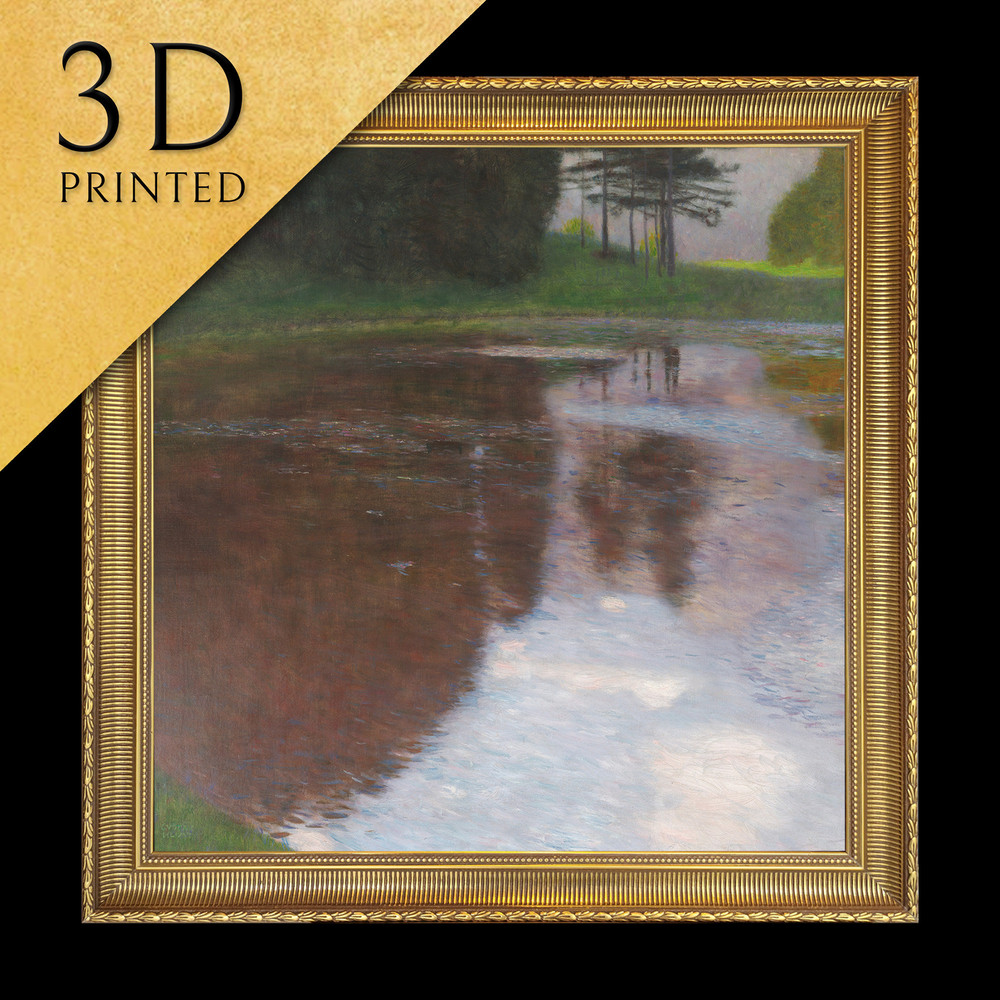 A Morning by the Pond BY Gustav Klimt, 3d Printed with texture and brush strokes looks like original oil-paintingt, code360.jpg