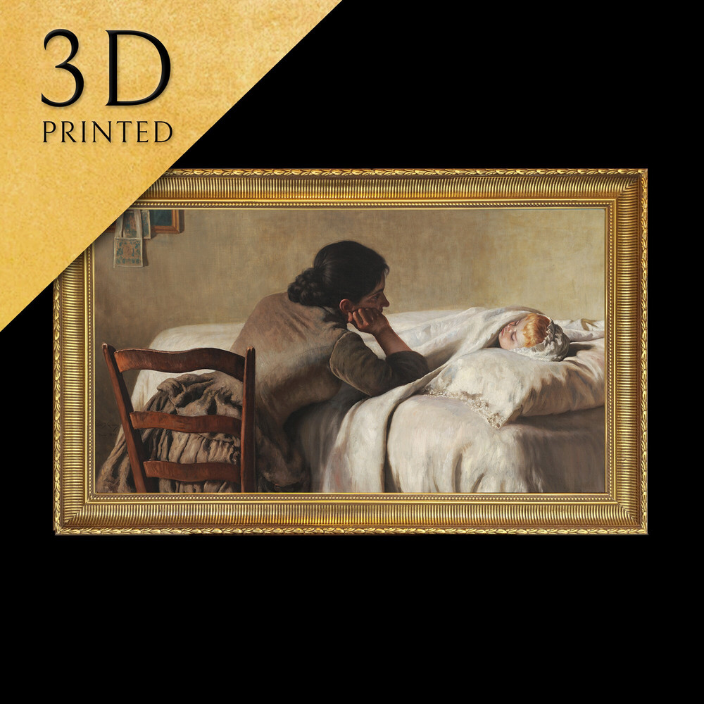 A Mother Watching Over Her Child by Luigi Di Giovanni,3d Printed with texture and brush strokes looks like original oil-painting, code288.jpg