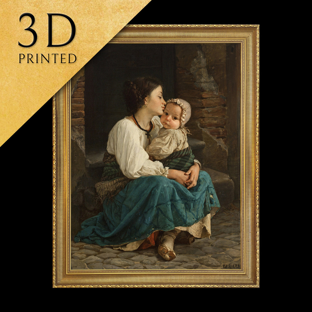 A Mother with Her Child by Cecrope Barilli, 3d Printed with texture and brush strokes looks like original oil-painting, code275.jpg