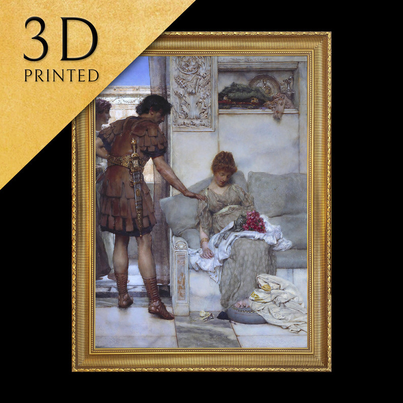 A Silent Greeting by Lawrence Alma-Tadema, 3d Printed with texture and brush strokes looks like original oil-painting, code456.jpg