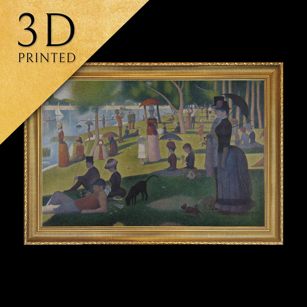 A Sunday on La Grande Jatte by Georges Seurat, 3d Printed with texture and brush strokes looks like original oil-painting, code220.jpg