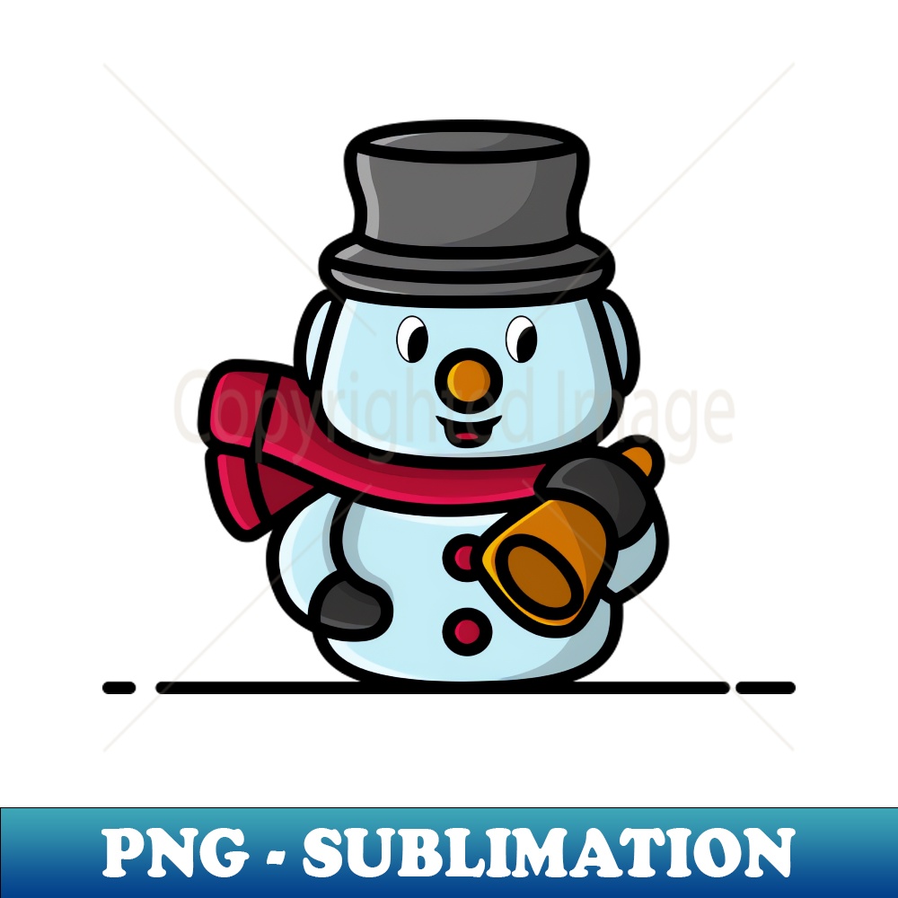 VP-32884_Snowman with hat and scarf cartoon character vector icon illustration 1646.jpg