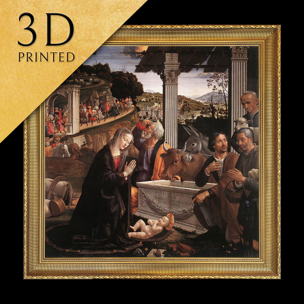Adoration of the Shepherds by Cappella Sassetti, 3d Printed with texture and brush strokes looks like original oil-painting, code487.jpg