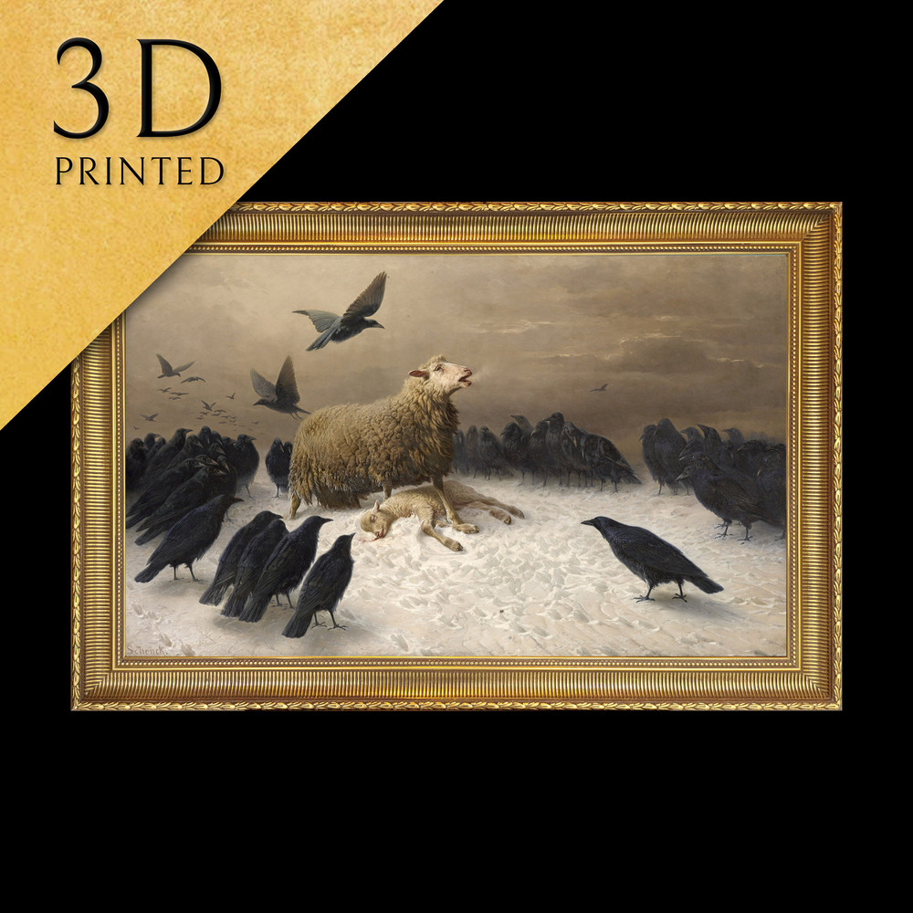 Anguish by August Friedrich Schenck, 3d Printed with texture and brush strokes looks like original oil-painting, code357.jpg