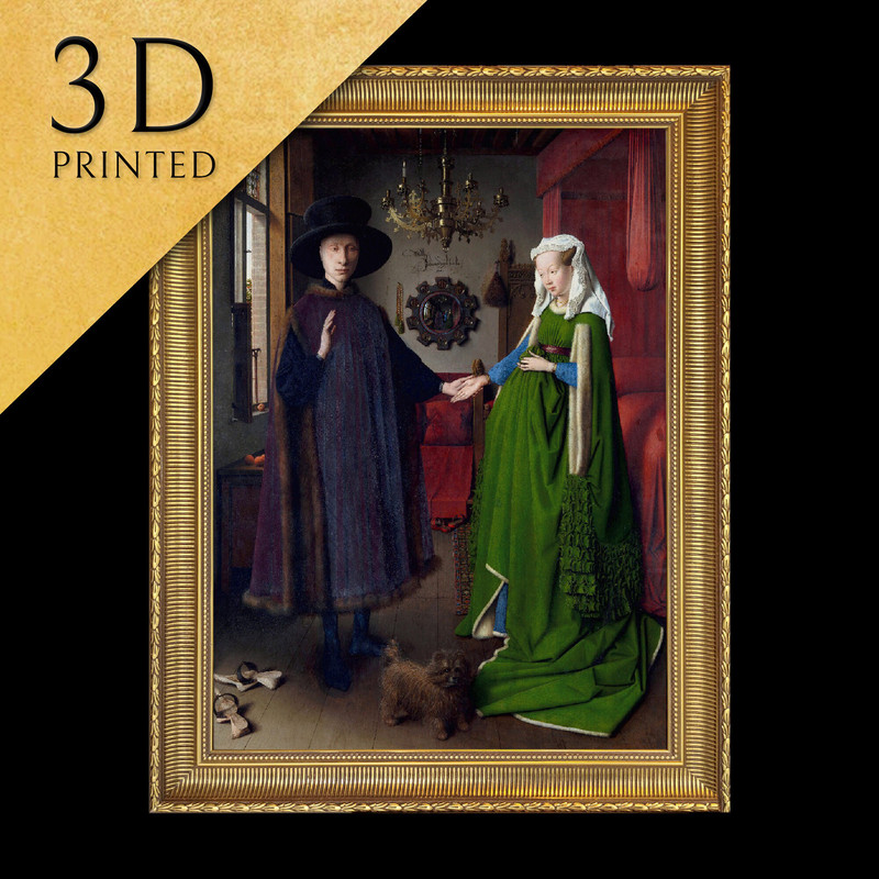 Arnolfini's Wedding by Jan Van Eyck, 3d Printed with texture and brush strokes looks like original oil-painting, code036.jpg