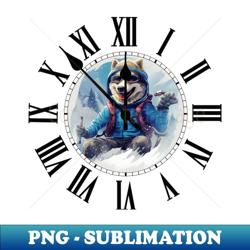VV-32487_Skiing wolf clock 2435.jpg