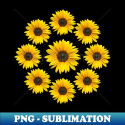 sunflower circular pattern 3 - png transparent sublimation design - unlock vibrant sublimation designs