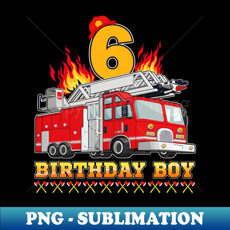 WJ-13843_Fire Truck 6th Birthday Boy Firefighter 6 Year Old 8363.jpg