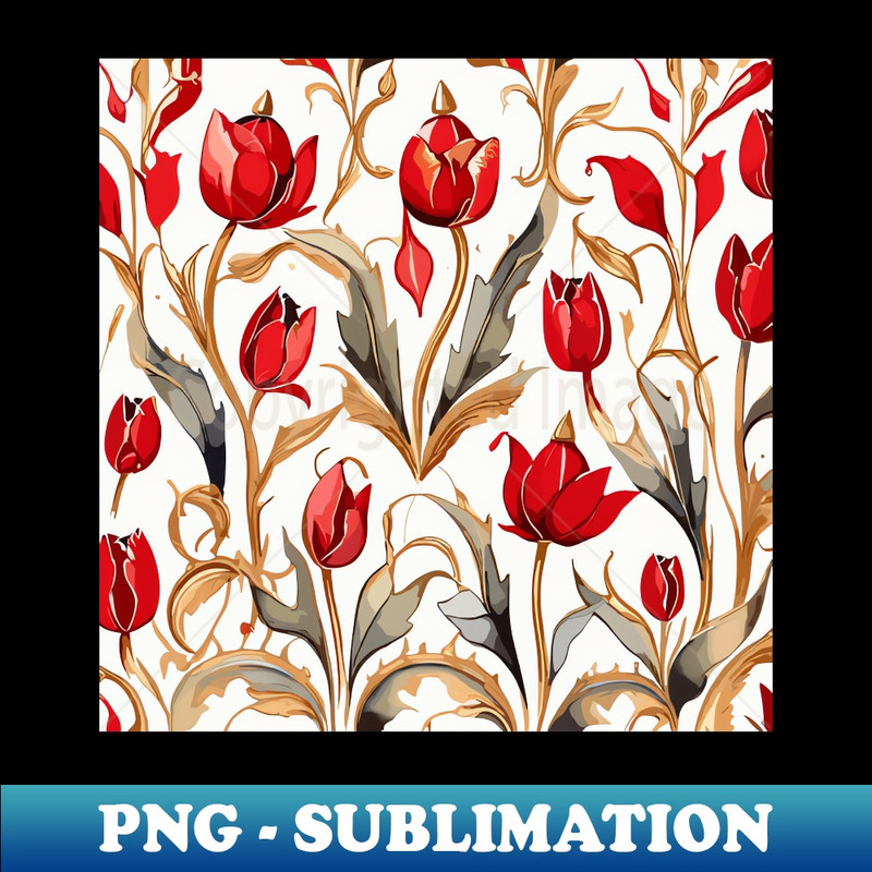 WJ-29926_Red Gold Ash Turkish Tulips Ottoman Pattern 8880.jpg