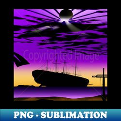 synth-wave ship - instant sublimation digital download - spice up your sublimation projects