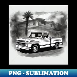 chevy c-10 pickup black and white - png transparent digital download file for sublimation - instantly transform your sublimation projects