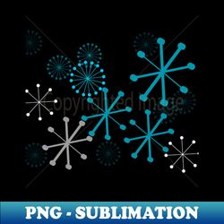 turquoise starburst pattern on black - professional sublimation digital download - revolutionize your designs