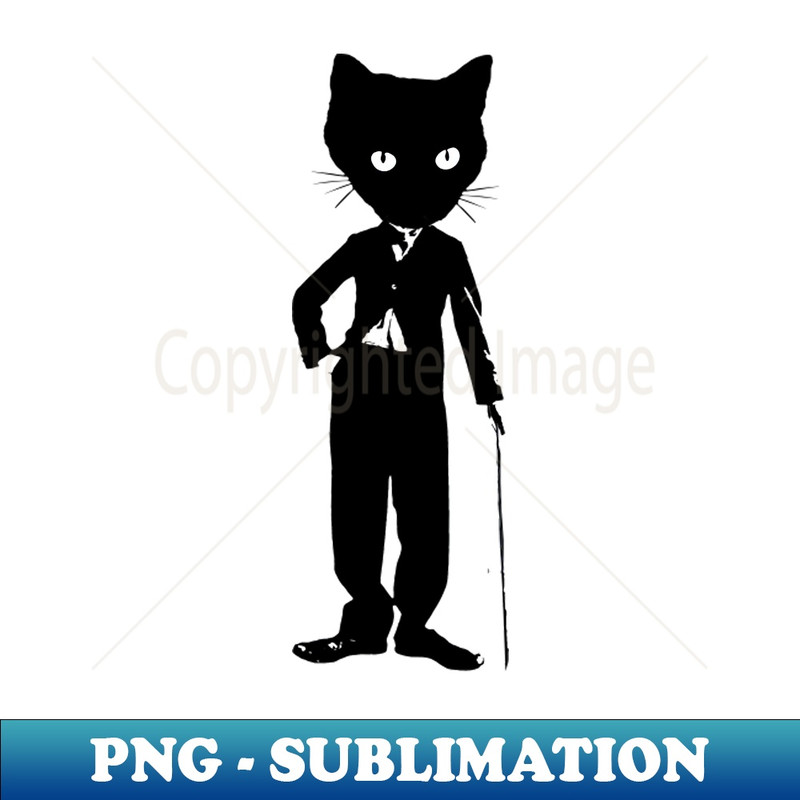 XG-6847_Cat Charlie Chaplin funny black and white cat shirt 9523.jpg
