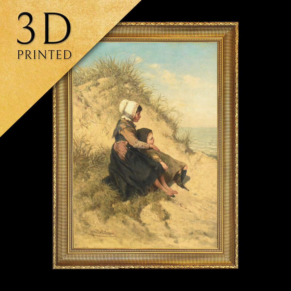 Auction by Cesare Felix Georges Dell' acqua, 3d Printed with texture and brush strokes looks like original oil-painting, code005.jpg