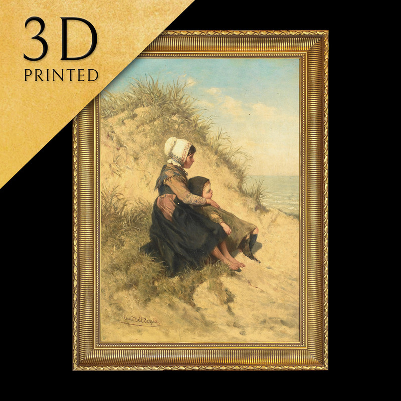 Auction by Cesare Felix Georges Dell' acqua, 3d Printed with texture and brush strokes looks like original oil-painting, code005.jpg