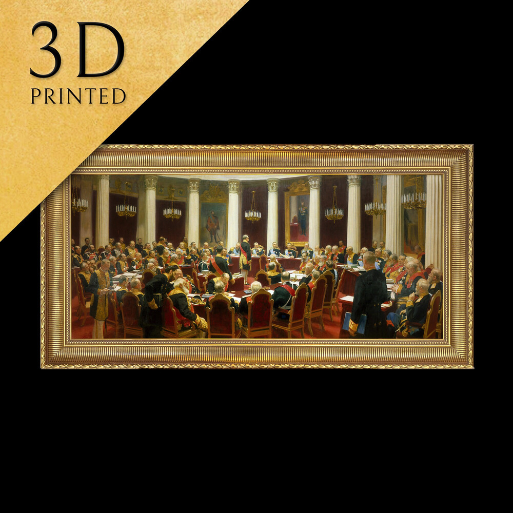 Ceremonial Sitting of the State Council by Ilya Repin, 3d Printed with texture and brush strokes looks like original oil-painting, code521.jpg