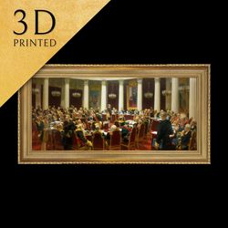 ceremonial sitting of the state council by ilya repin, 3d printed with texture and brush strokes loo