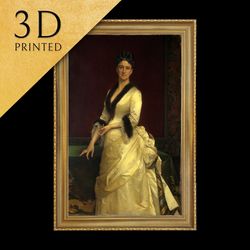 catharine lorillard wolfe by alexandre cabanel, 3d printed with texture and brush strokes looks like