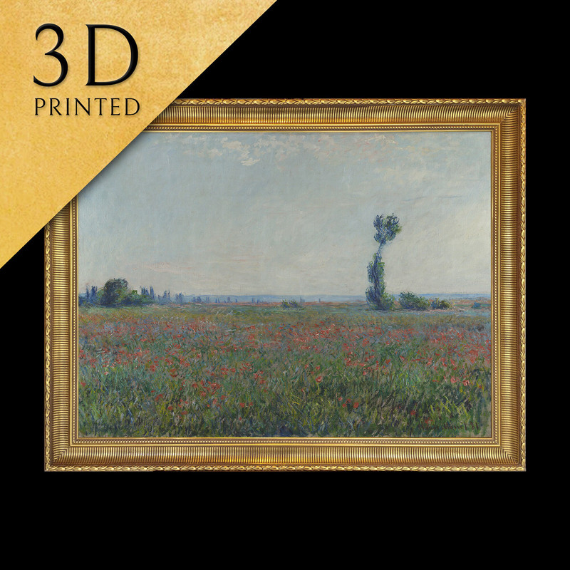 Champ de coquelicots by Claude Monet, 3d Printed with texture and brush strokes looks like original oil-painting, code367.jpg