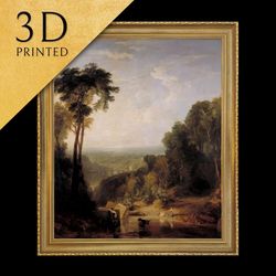crossing the brook by jmw turner, 3d printed with texture and brush strokes looks like original oil-
