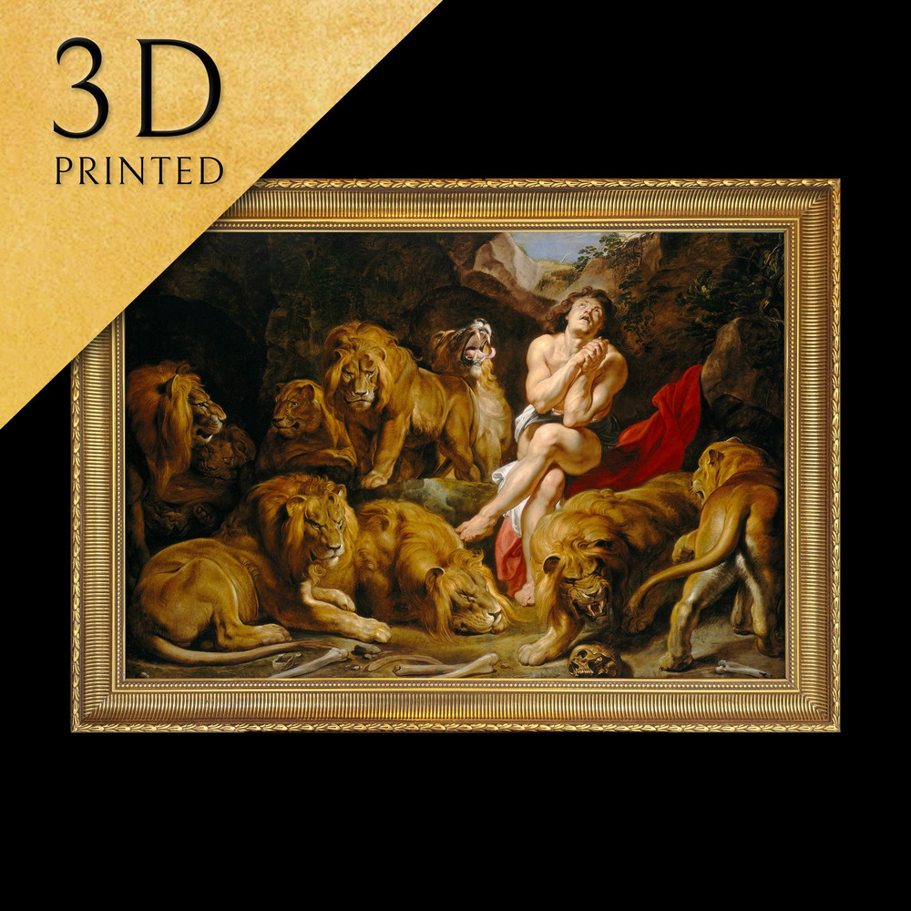 Daniels in the Lion Den's by Sir Peter Paul Rubens, 3d Printed with texture and brush strokes looks like original oil-painting, code112.jpg